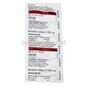 Modvigil, Modafinil 200mg, Hab pharma, Sheet information