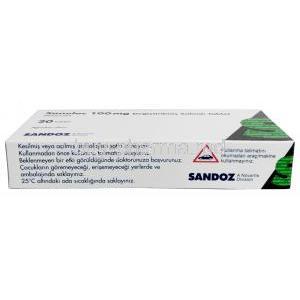 Saneloc, Metoprolol Succinate 100 mg, Sandoz, Box information, Caution