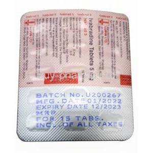 Ivabrad, Ivabradine 5 mg, Lupin, Blisterpack information, Mfg date, Exp date
