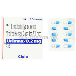 Urimax , Generic Flomax,  Tamsulosin 0.2 Mg