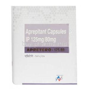 Apretero, 1 cap Aprepitant 125mg + 2 cap Aprepitant 80mg, 1kit,  Hetero Drugs Ltd, Box front view-2