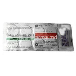 Lamitor OD 100, Lamotrigine 100mg, Torrent Pharma, Blisterpack information