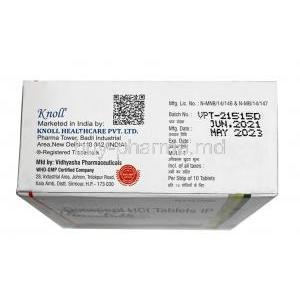 Donzinol, Donepezil 5mg, Knoll Pharmaceuticals Ltd, Box top view