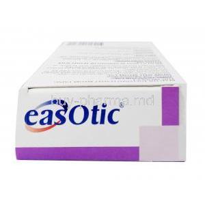 Easotic Ear Suspension, Hydrocortisone Aceponate 1.11mg per ml, Miconazole 15.1mg per ml, Gentamicin 1505 IU per ml, Ear Suspension 10ml, Virbac Animal Health, Box top view