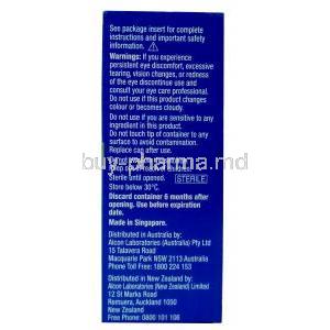 Systane Ultra Lubricant Eye Drops, Polyethylene Glycol 0.4%, Propylene Glycol 0.3%, Eye Drop 10mL, Alcon Laboratories, Box information, Warnings