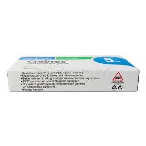 Crebros, Levocetirizine 5 mg, 20tablets, Santa Farma, Box information, Storage, Caution