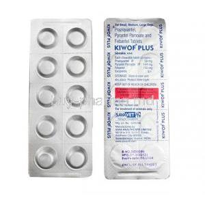Kiwof Plus for Dogs, Praziquantel 50mg, Pyrantel Pamoate 144mg, Febantel 150mg, Sava Vet, Blisterpack information