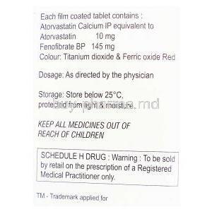 Storfib,  Atorvastatin/ Fenofibrate Tablet Composition