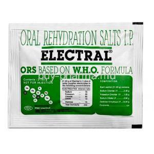 Electral Oral Rehydration Salts Powder 21.8 g per Sachet, FDC Ltd, Sachet front view