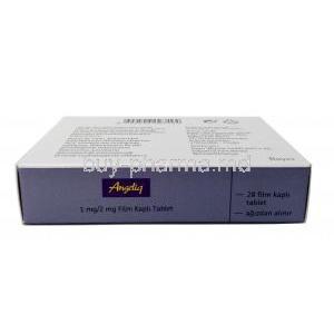 Angeliq, Estradiol 1mg,Drospirenone 2mg, Bayer Schering, Box bottom view