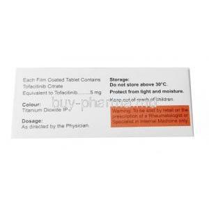 Tofe, Tofacitinib 5mg, Alkem Laboratories, Box information, Dosage