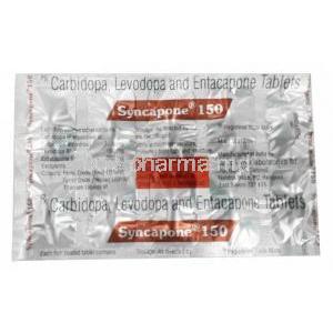 Syncapone 150,Levodopa 150mg/ Carbidopa 37.5mg/ Entacapone 200mg, Sun Pharma,  Sheet information
