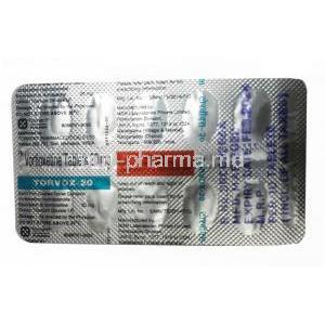 Torvox 20, Vortioxetine 20mg, Torrent Pharma, Blisterpack information