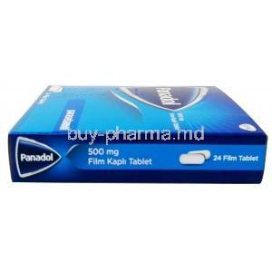 Panadol Regular, Paracetamol 500mg, GSK, Box side view-1