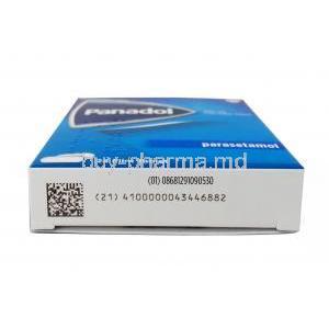 Panadol Regular, Paracetamol 500mg, GSK, Box bottom view