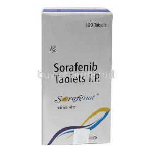 Sorafenat, Sorafenib 200mg, 120tablets, Natco Pharma, Box back view