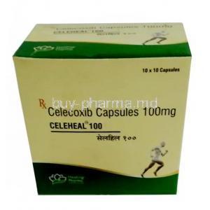 Celeheal, Celecoxib 100mg, Capsule, Healing Pharma India Pvt Ltd, Box front view