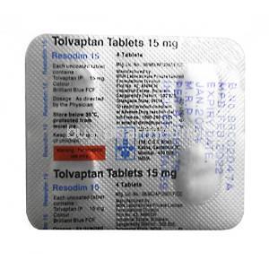 Resodim, Tolvaptan 15mg, 4 tablets, Lupin, Blisterpack information