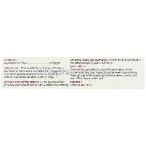 Opticare, Generic Optimmune,  Cyclosporine Ointment Composition