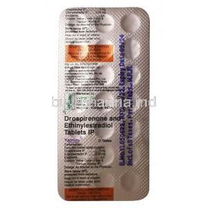 Yamini, Drospirenone 3 mg/ Ethinyl Estradiol 0.03mg, 21tablets, Lupin, Blisterpack information