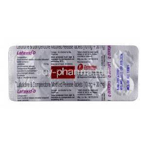 Lafaxid-D,Lafutidine 10mg/ Domperidone 20mg,Zuventus Healthcare, Blisterpack information