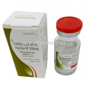 Phoxelin 200, Cyclophosphamide 200 mg, Injection vial, Box, Vial