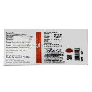 Melorise, Meloxicam 7.5mg, Johnlee Pharmaceuticals Pvt Ltd, Box information