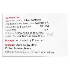 Sitazit 100mg, Sitagliptin 100mg,Glenmark Pharmaceuticals, Box information