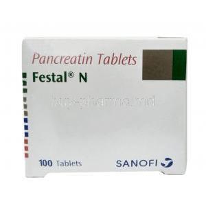 Festal-N, Pancreatin 212.5 mg, Sanofi India, Box side view
