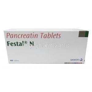 Festal-N, Pancreatin 212.5 mg, Sanofi India, Box front view