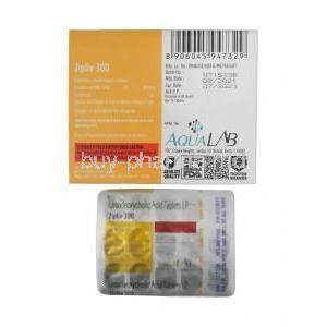 Zipliv 300, Ursodeoxycholic Acid 300mg, Aqua Lab, Box information, Blisterpack information