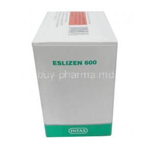 Eslizen 600, Eslicarbazepine 600mg, Intas Pharma, Box side view