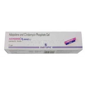 Acnesol A Nano Gel, Adapalene 1mg/ Clindamycin 10mg,, Gel 15g, Systopic Laboratories, Box front view