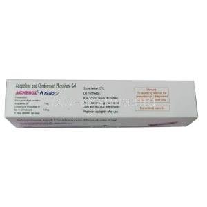 Acnesol A Nano Gel, Adapalene 1mg/ Clindamycin 10mg, Gel 15g, Systopic Laboratories, Box information, Composition