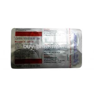 Nucarnit-F,Folic Acid 1.5 mg/Levo-carnitine 500 mg, Emcure Pharmaceuticals,  Blisterpack information