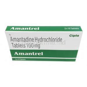 Amantrel, Amantadine 100mg, Tablet, Cipla, Box front view