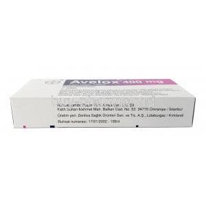 Avelox, Moxifloxacin 400mg, Bayer, Box information, Manufacturer