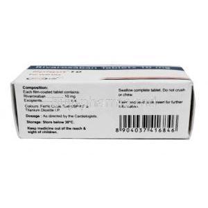 Rpigat 10, Rivaroxaban 10mg, Natco Pharma Ltd, Box information, Composition, Storage