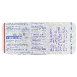 Tenoric 50, Atenolol/ Chlorthalidone Tablet Packaging