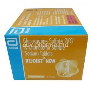 Rejoint New, Glucosamine 750 mg/ Chondroitin  600 mg, Abbott, Box side view