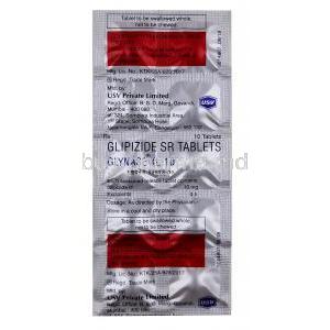 Glynase XL-10, Glipizide 10 mg, USV, Sheet information