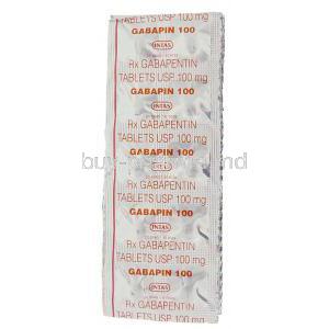 Gabapin, Generic  Neurontin,  Gabapentin 100 Mg Packaging