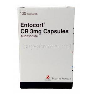 Entocort CR, Budesonide 3mg, Capsule, Tillotts Pharma, Box back view