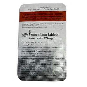 Aromasin Sugar coated tablet, Exemestane 25 mg, Pfizer, Blisterpack information