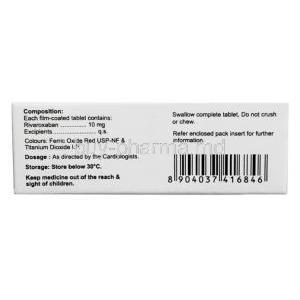 Rpigat 10, Rivaroxaban 10mg, Natco Pharma Ltd, Box information, Composition, Storage-2