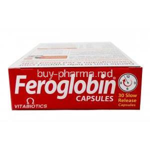 Feroglobin,Vitamins, 30caps, Vitabotics, Box top view