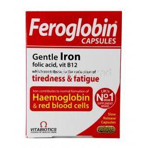 Feroglobin,Vitamins, 30caps, Vitabotics, Box front view