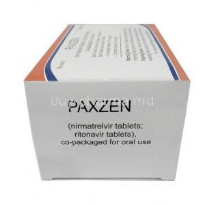 Paxzen, Nirmatrelvir 150mg + Ritonavir 100mg, Zenara Pharma, Box side view