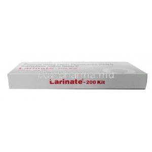 Larinate Kit, Artesunate 200mg x 3 tabs, Pyrimethamine 25mg and Sulphadoxine 500mg x 3 tabs, Ipca Laboratories Ltd, Box bottom view