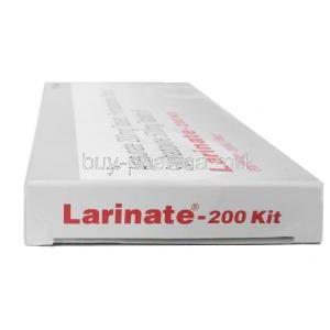 Larinate Kit, Artesunate 200mg x 3 tabs, Pyrimethamine 25mg and Sulphadoxine 500mg x 3 tabs, Ipca Laboratories Ltd, Box side view